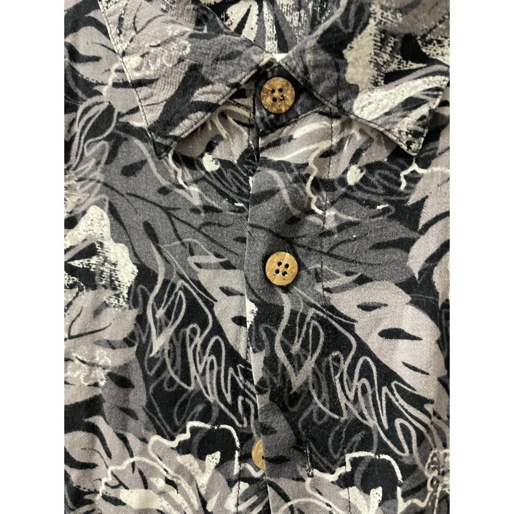Men's 2XL Puritan Button Up Tropical Hibiscus Short Sleeve Shirt - Picture 3 of 5